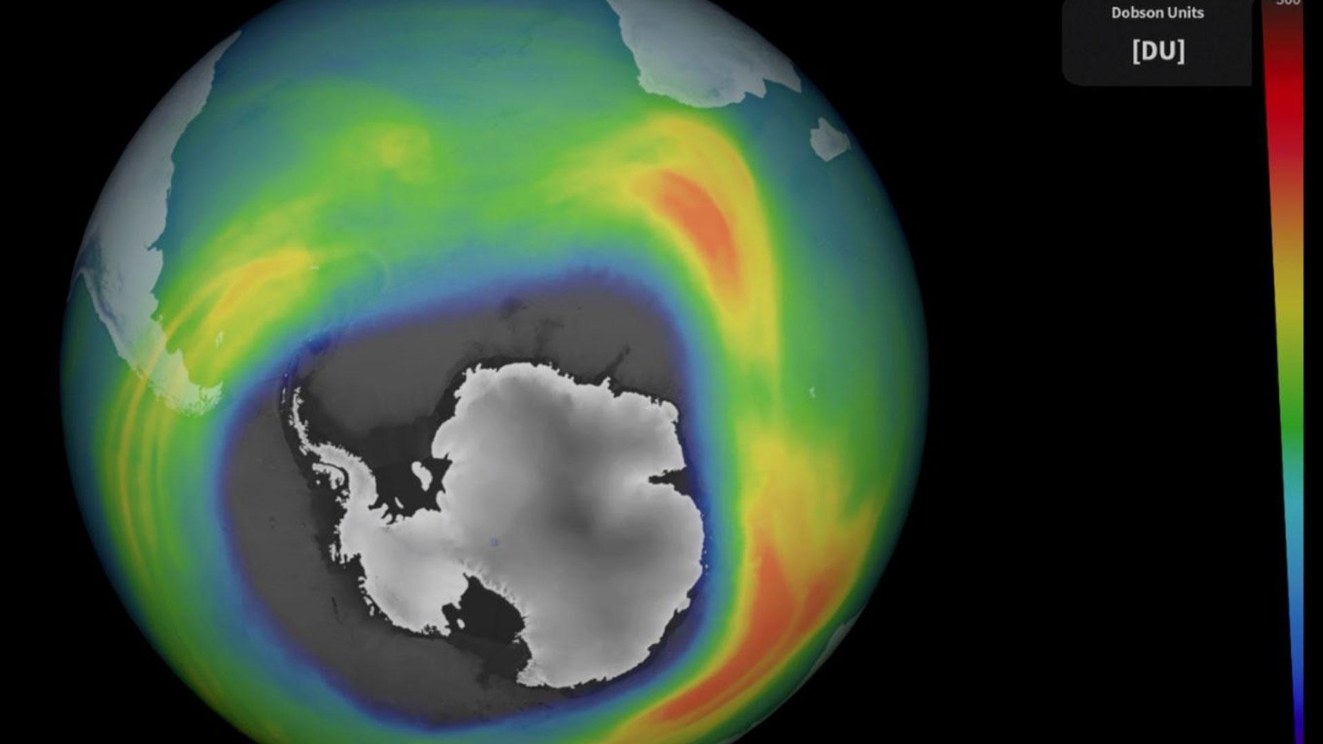 Agujero de la capa de ozono en el invierno austral de 2023