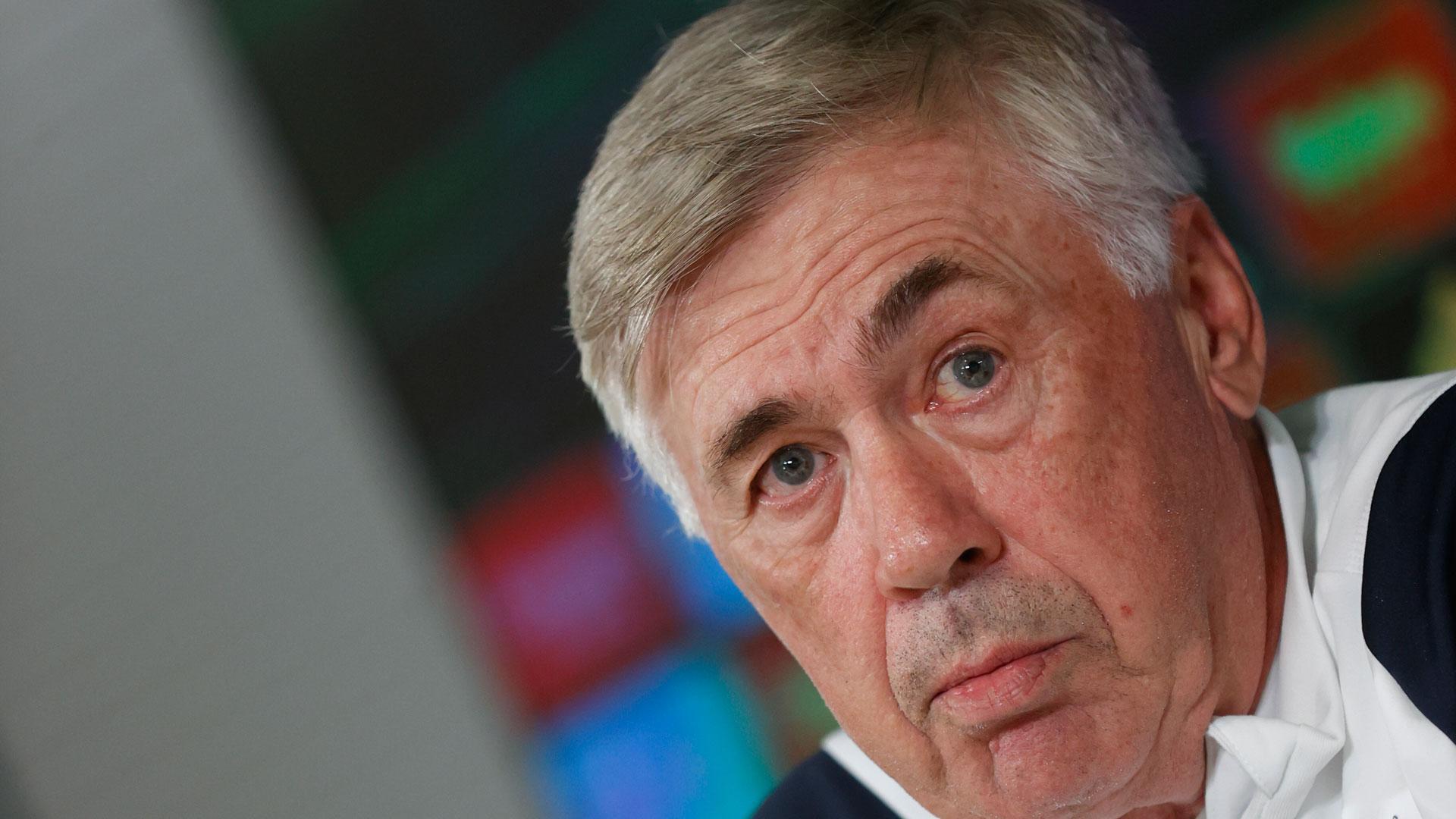 l entrenador del Real Madrid, Carlo Ancelotti, en rueda de prensa después del entrenamiento del equipo este viernes