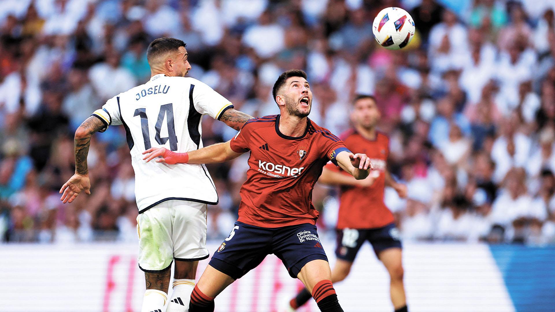 David García, que no estuvo acertado, junto a Joselu, autor del cuarto gol