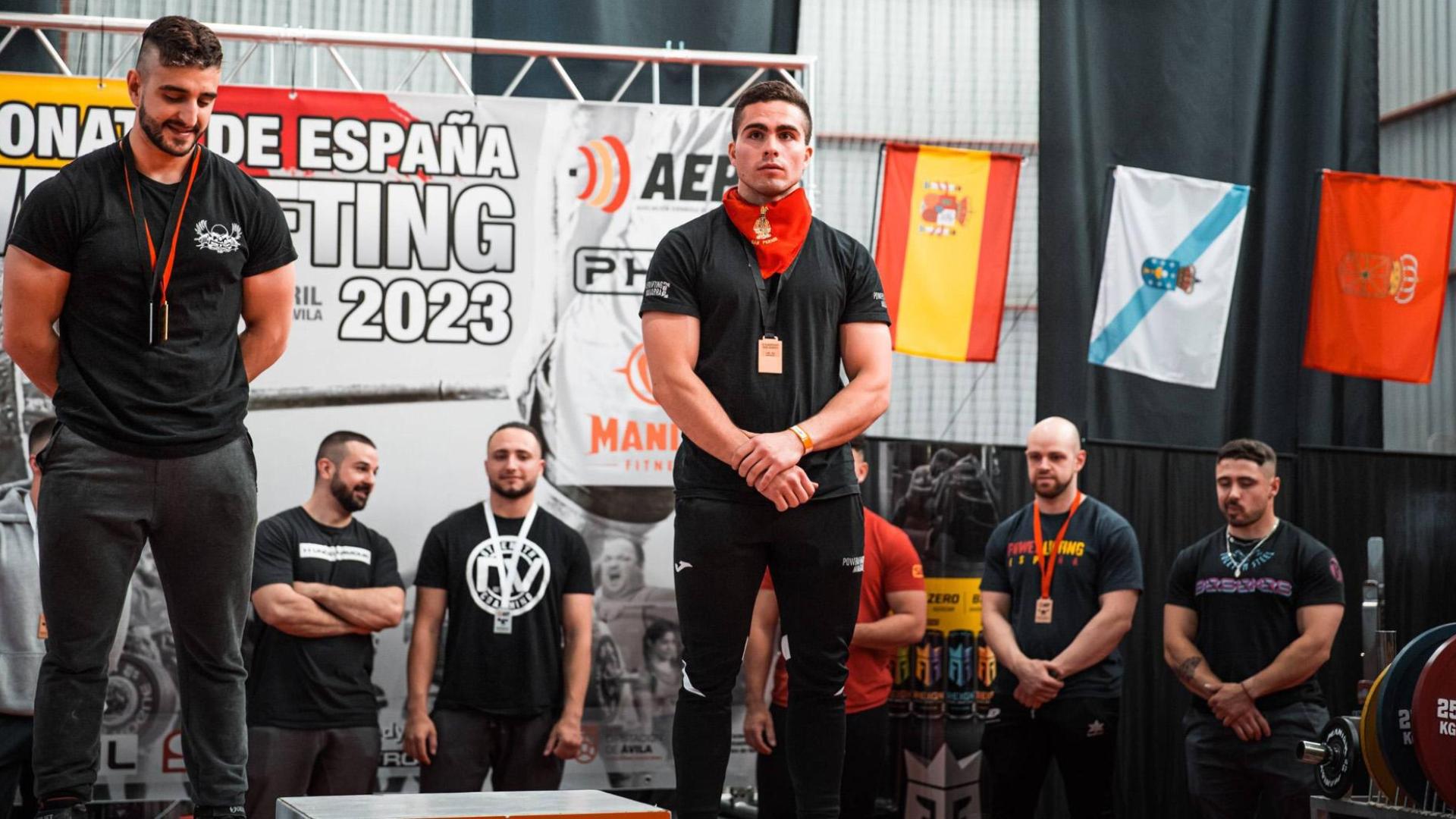 Diego López posa en el tercer escalón del podio del campeonato nacional de peso muerto el pasado abril de este año tras levantar 310 kilos