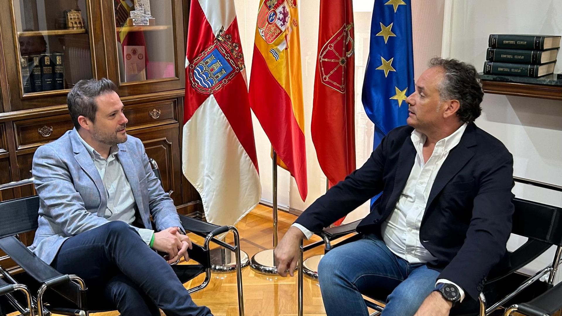 El alcalde de Tudela, Alejandro Toquero, junto al primer edil de Tarazona, Antonio Jaray