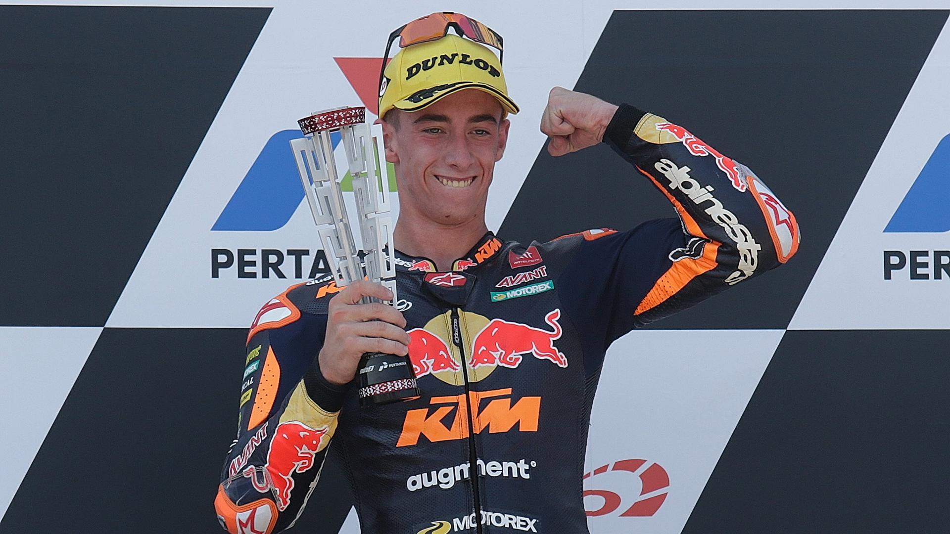 Pedro Acosta, tras su victoria