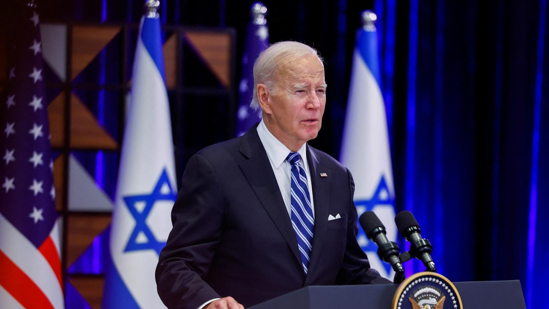 Joe Biden, en sus declaraciones en su visita a Israel