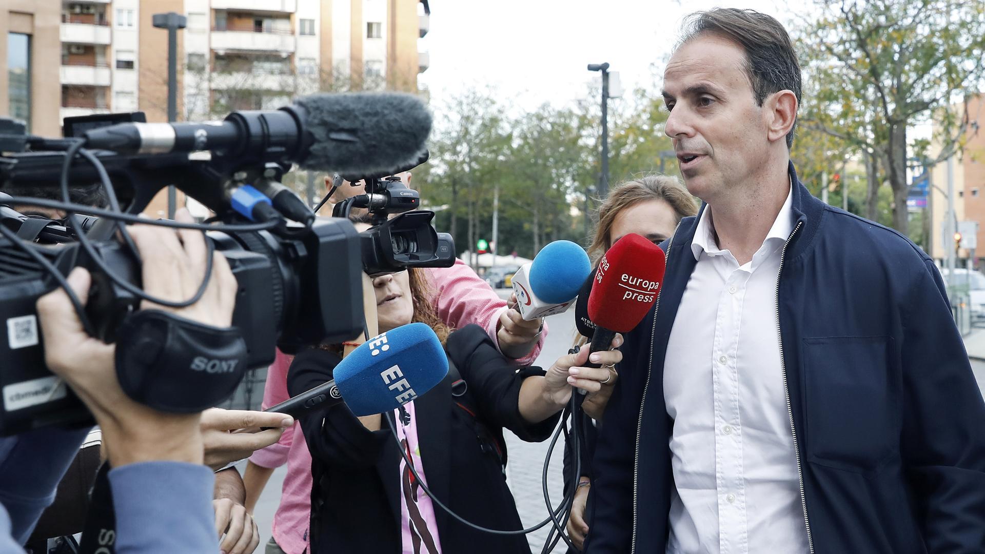 Josep Santacana, a su llegada este jueves a la Ciudad de la Justicia en Barcelona