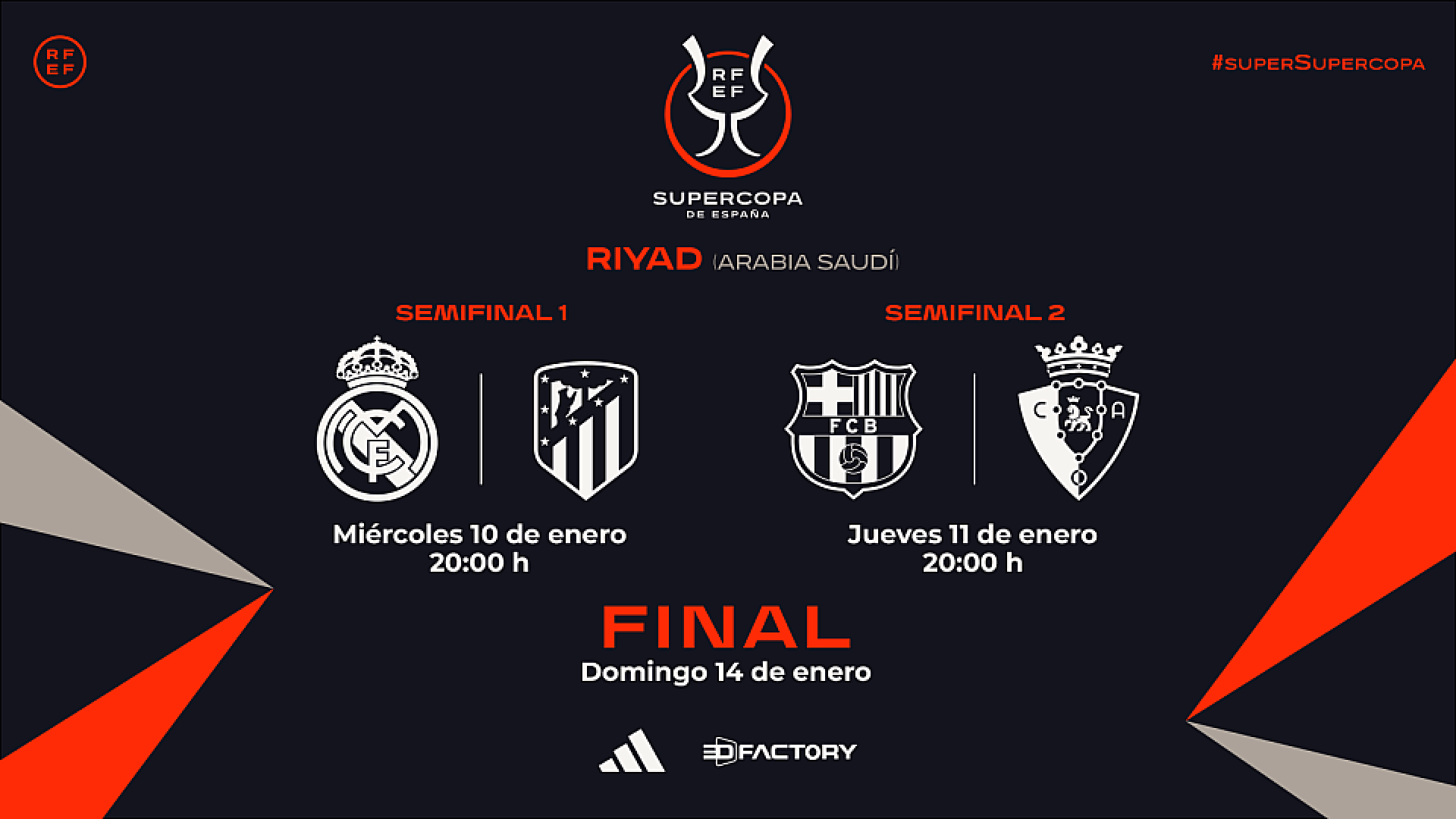 Horarios de las semifinales de la Supercopa