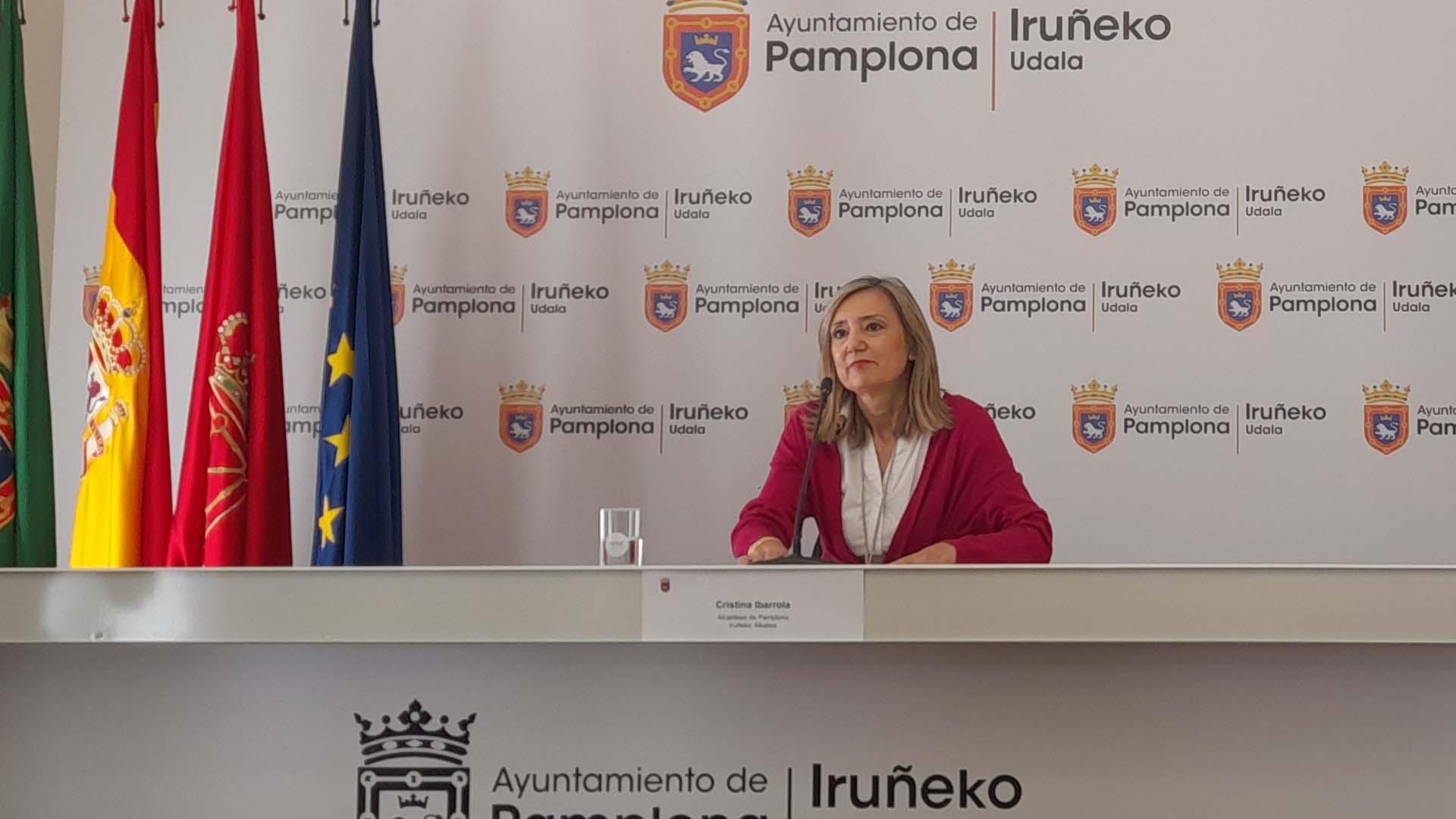 La alcaldesa de Pamplona, Cristina Ibarrola, en la rueda de prensa

EUROPA PRESS

30/10/2023