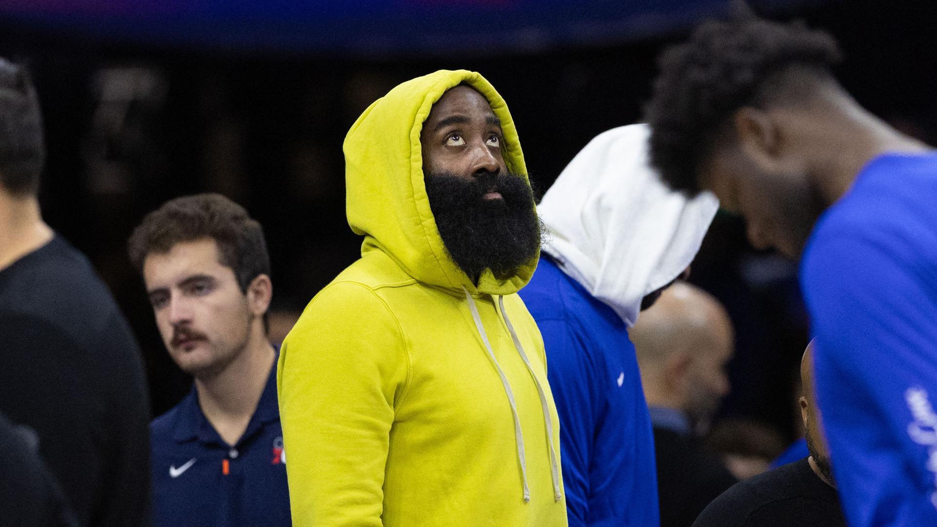 James Harden, en un partido de los Philadelphia 76ers  frente a Portland Trail Blazers