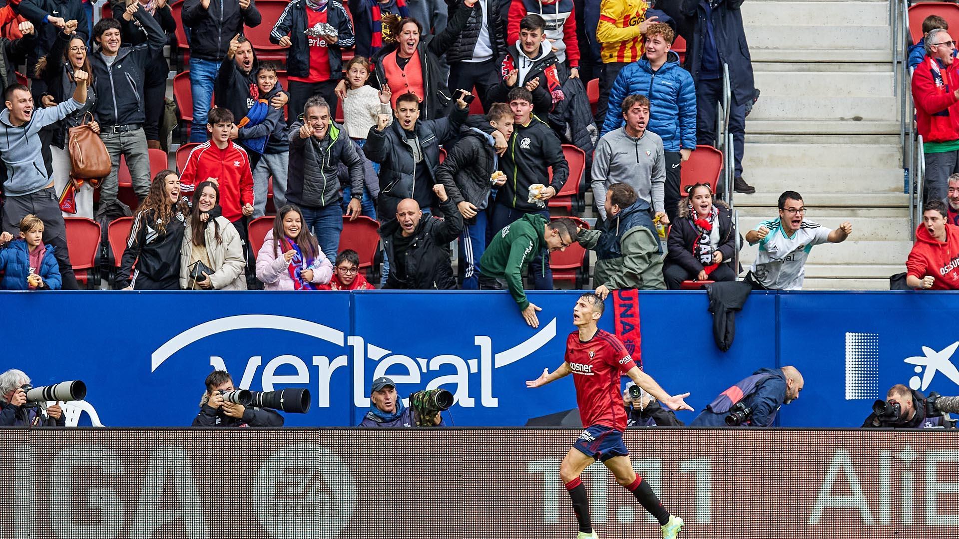 Imagen del Osasuna-Girona de la 12ª jornada de LaLiga disputado este sábado, 4 de noviembre, en El Sadar.