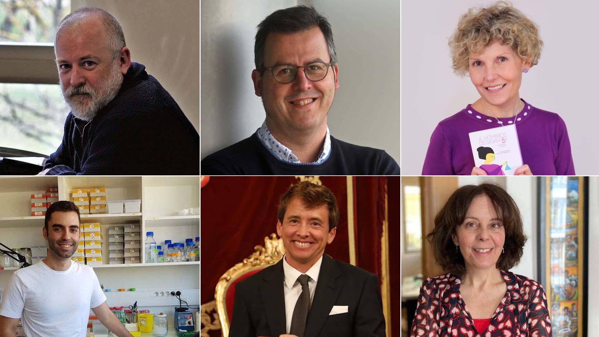 En la fila de arriba: Joaquín Sevilla, José Mª Iribarren y Laura Morrón; en la fila de abajo: Pablo Palazón, Oihan Iturbide y Almudena Alonso