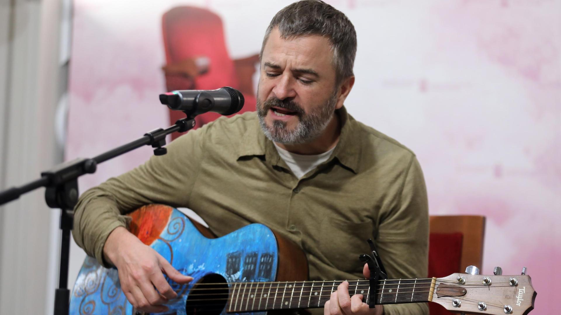 Eñaut Elorrieta este martes en el Gayarre, donde presentó el concierto del sábado