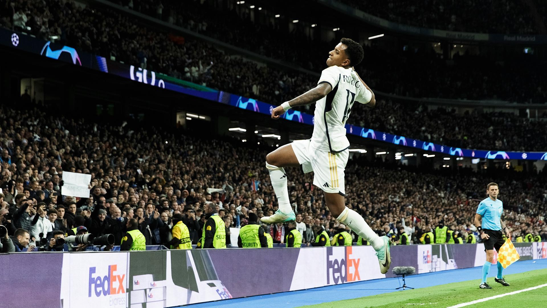 Rodrygo Goes celebra su tanto, que ponía el 3-0 definitivo en el marcador