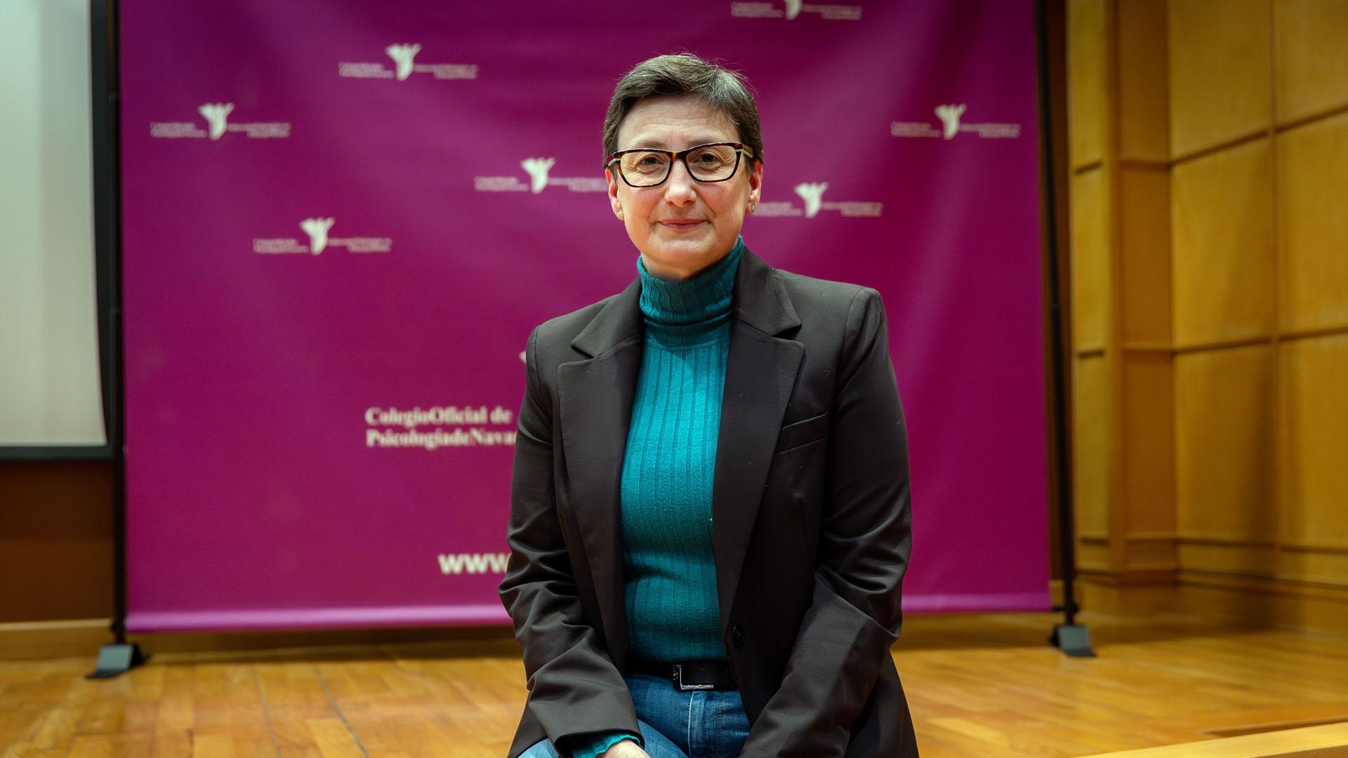 Alicia Ruiz Oria momentos después de su intervención en el Planetario de Pamplona