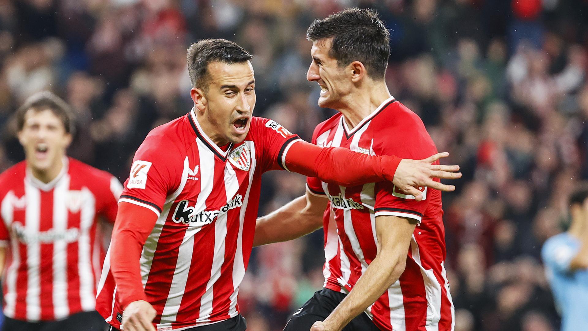 Alegría del navarro Alex Berenguer tras anotar el tanto que daba la victoria al Athletic contra el Celta