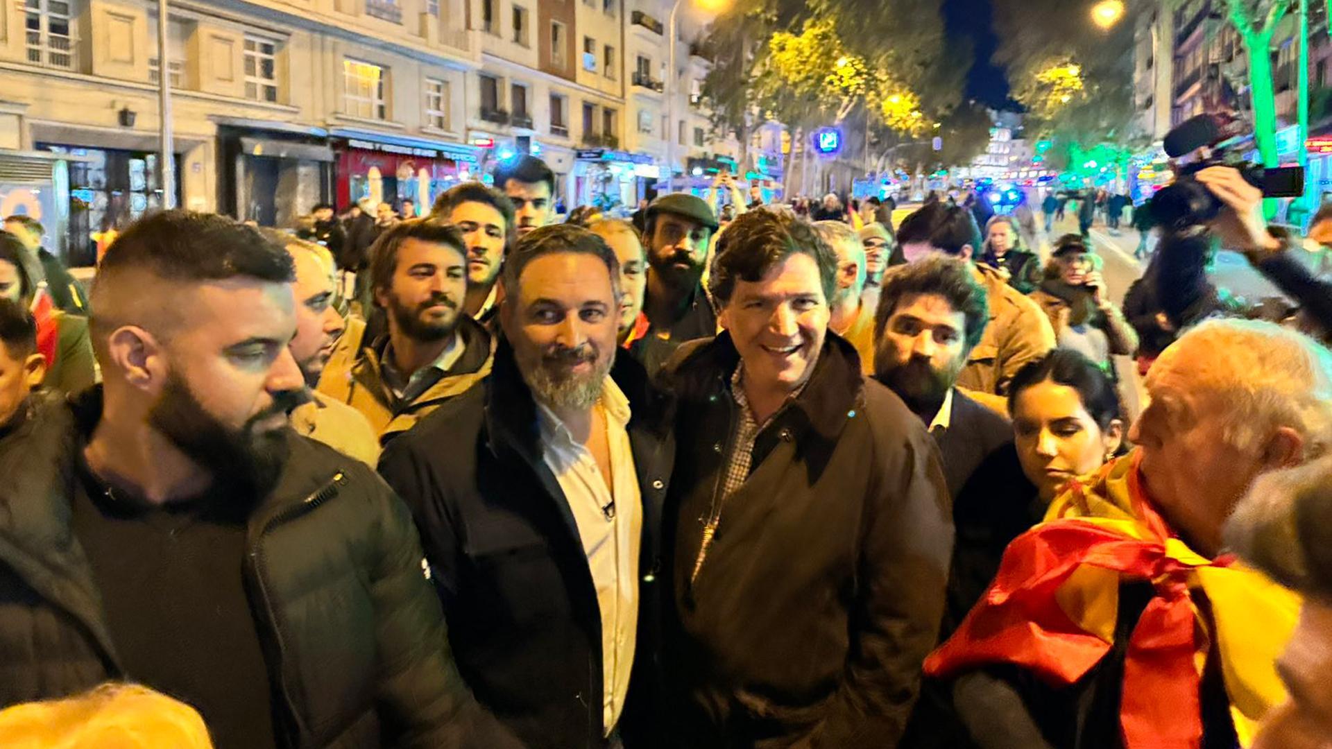 Tucker Carlson en Madrid junto a Santiago Abascal