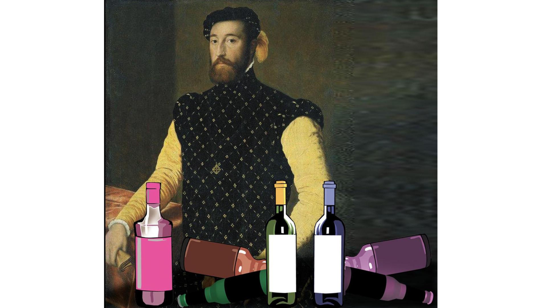Fotomontaje con un retrato de Garcilaso