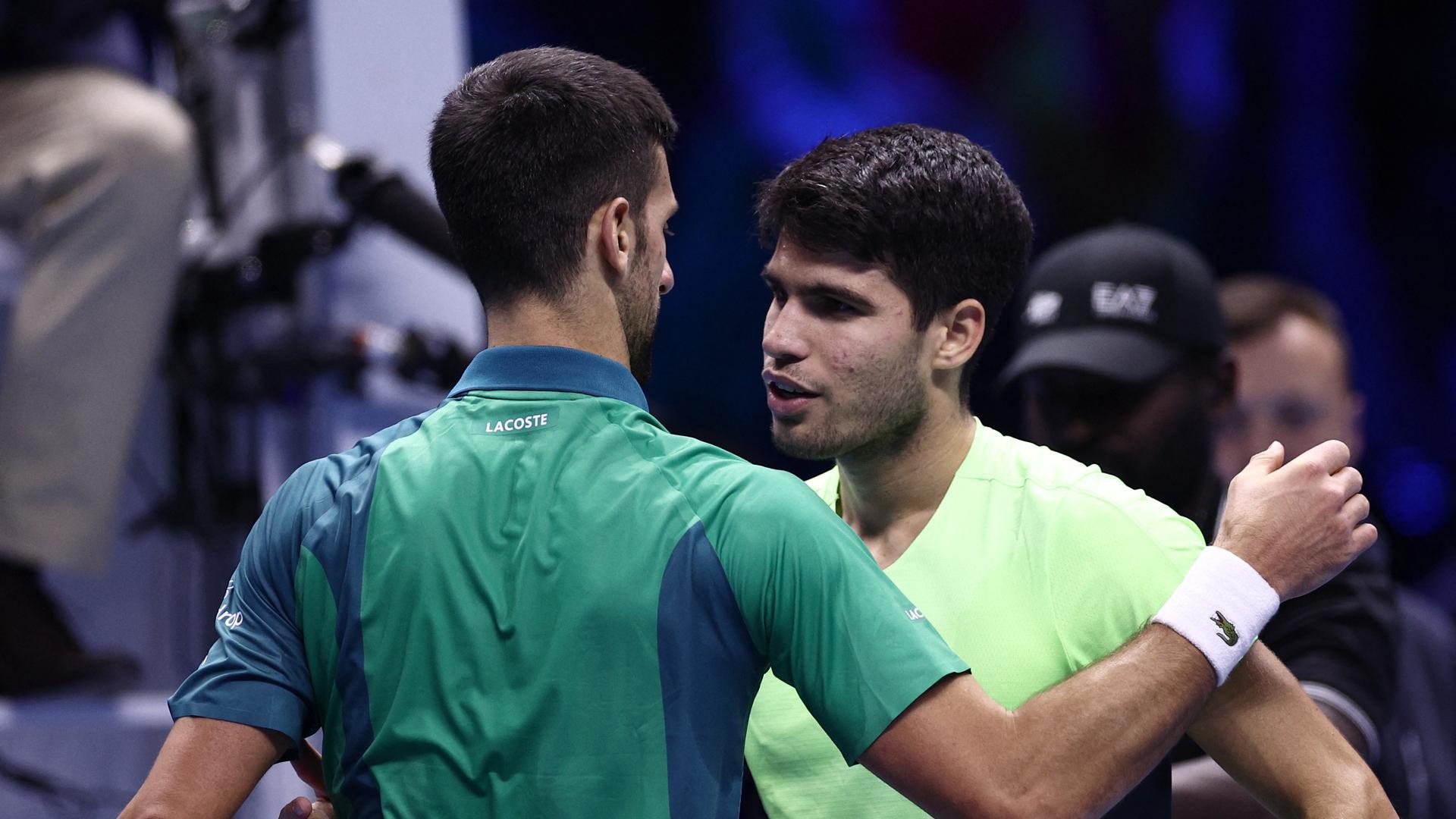 Djokovic junto a Alcaraz en las semifinales de las Finales ATP