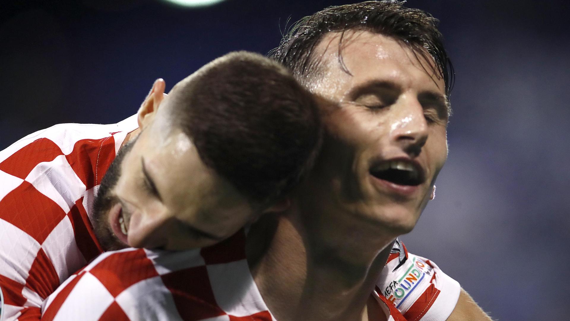 Ante Budimir, nada más marcar su gol decisivo en el minuto 43