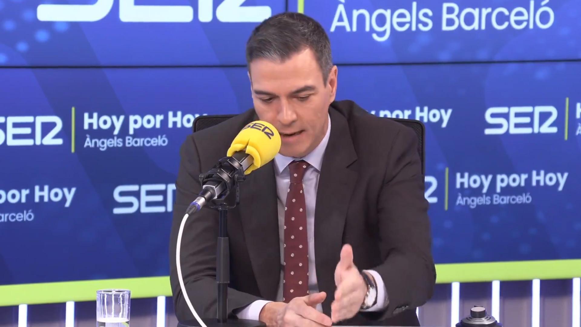 Pedro Sánchez, durante su intervención en la Cadena Ser
