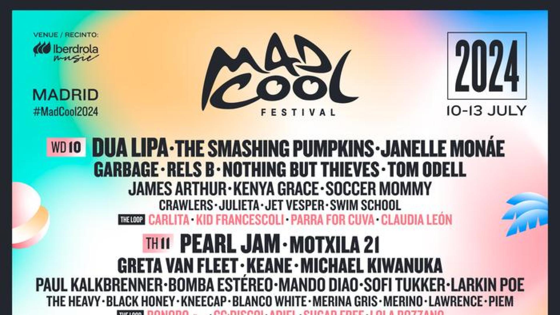 Cartel del Mad Cool de 2024