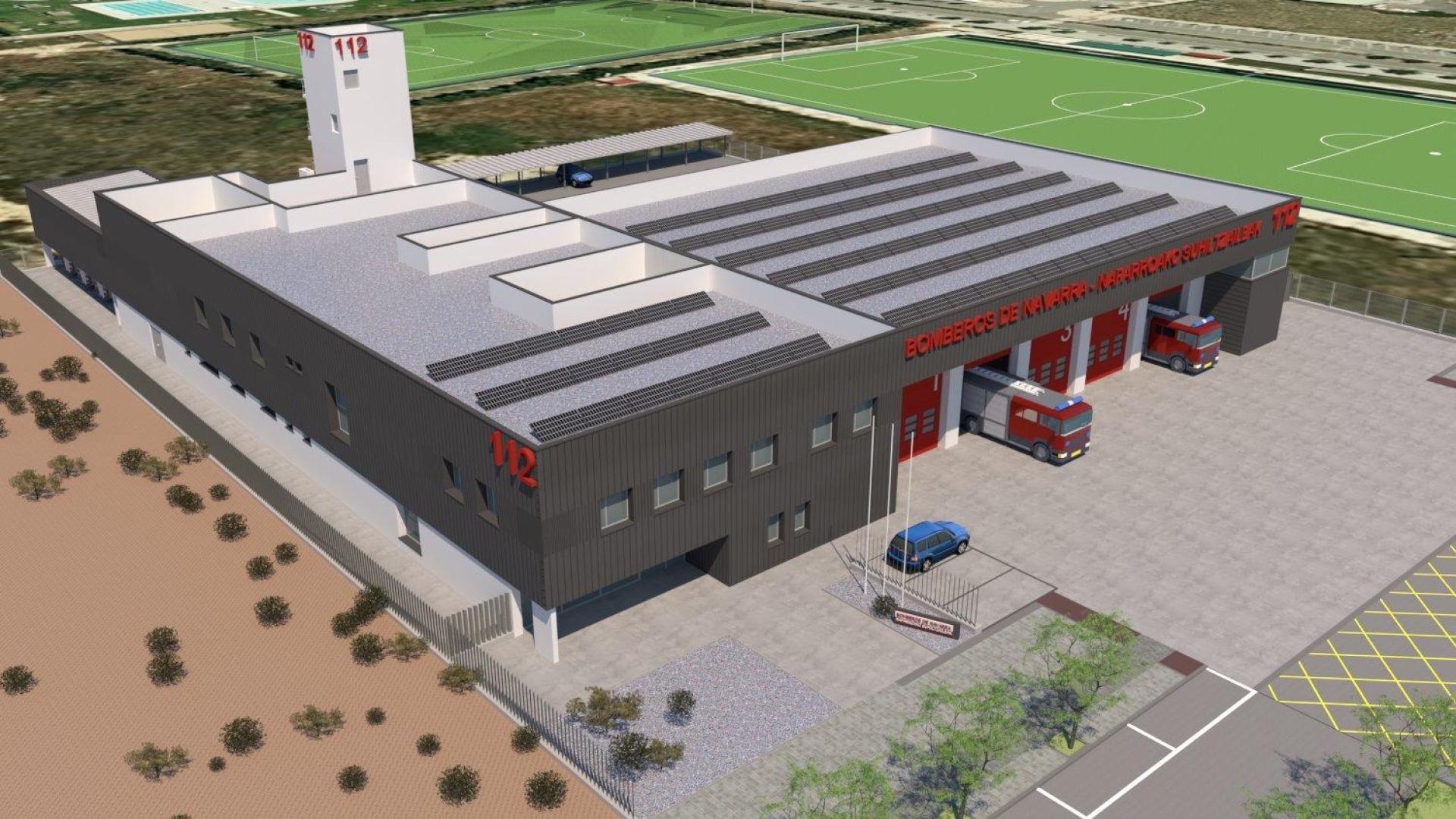 Diseño del futuro parque de Bomberos de Tafalla.