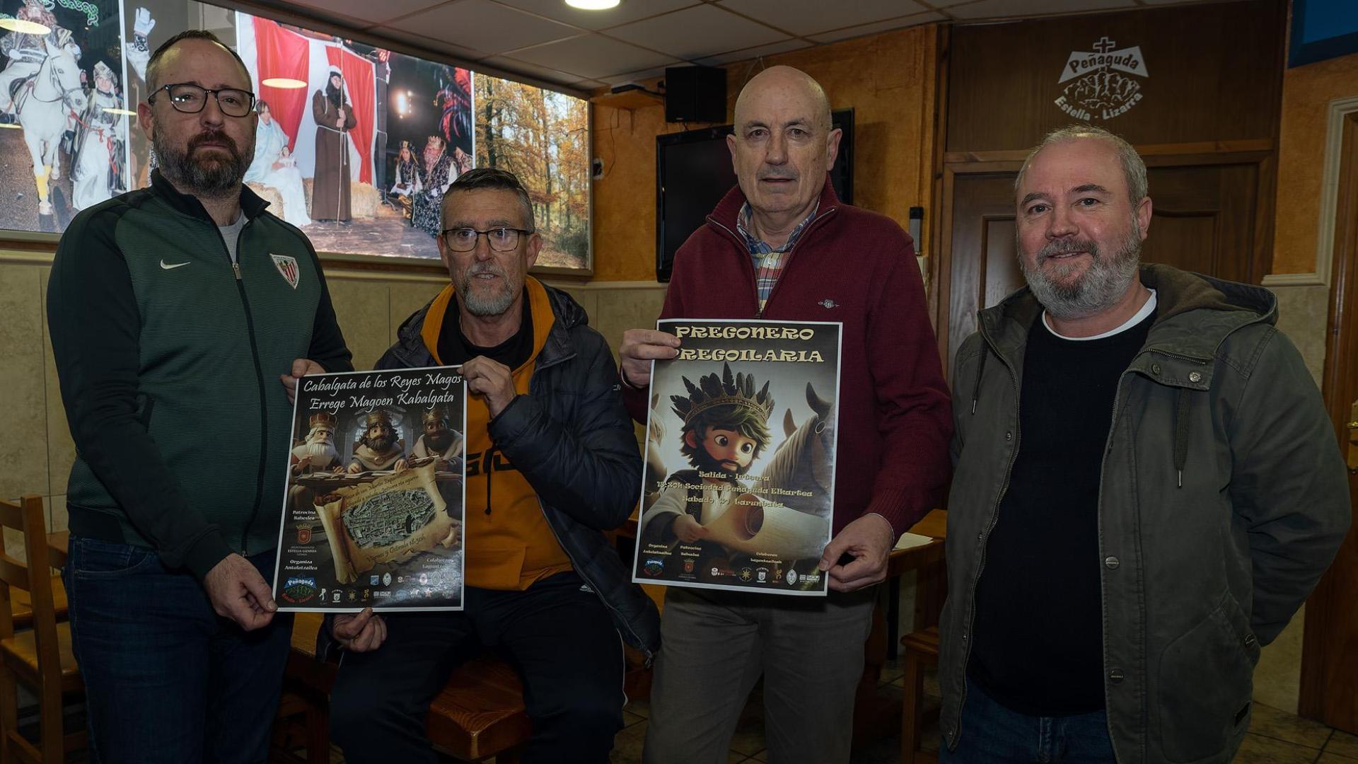 Ander Díaz de Cerio, Andrés Díaz de Cerio, Julio Sucunza y Eduardo Lastra, de la Peñaguda de Estella