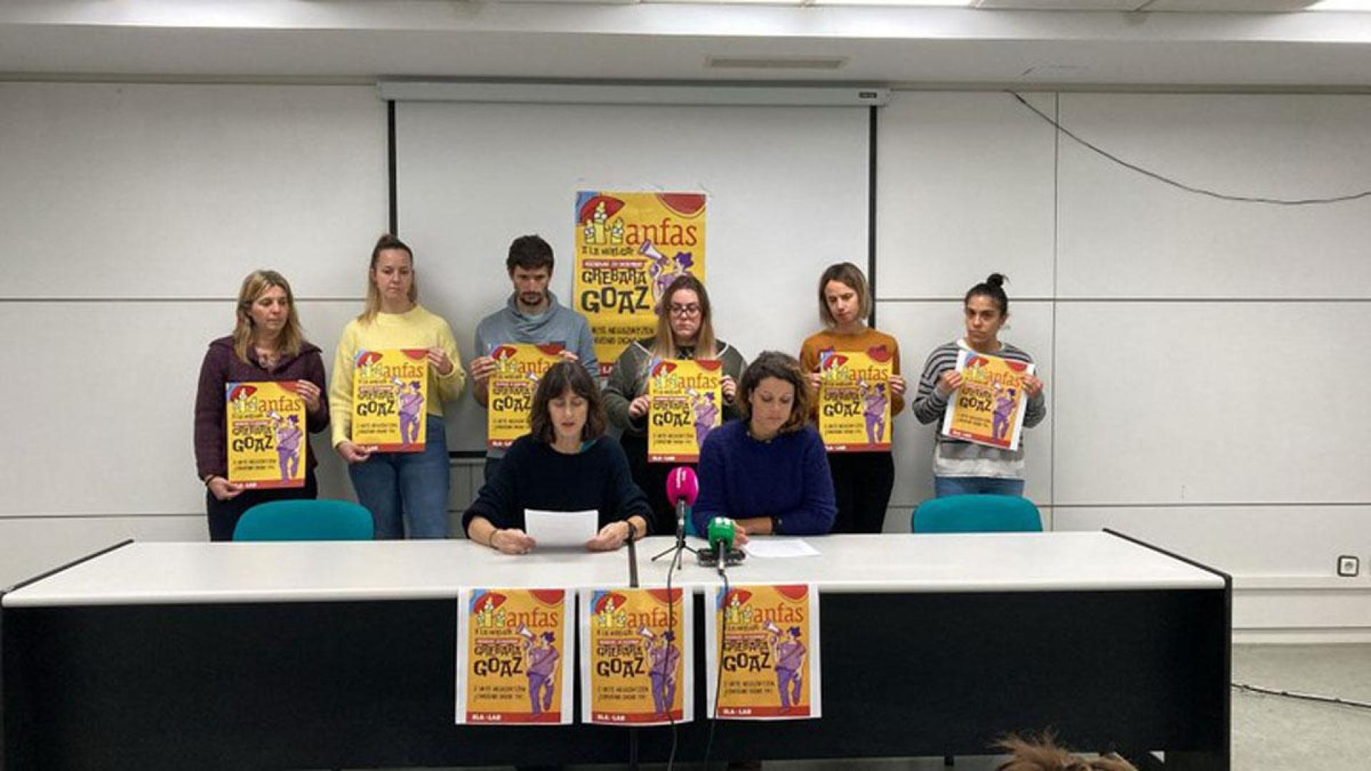 Rueda de prensa del comité de empresa de Anfas en la que han anunciado una huelga para el día 20 de diciembre