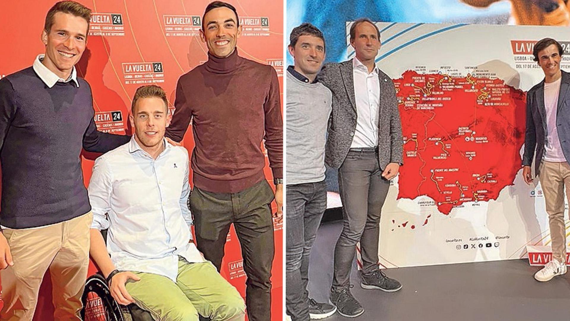 Joel Nicolau, Sergio Martín y David González, del Caja Rural; y Mikel Nieve, Juanjo Oroz y Urko Berrade, del Kern Pharma