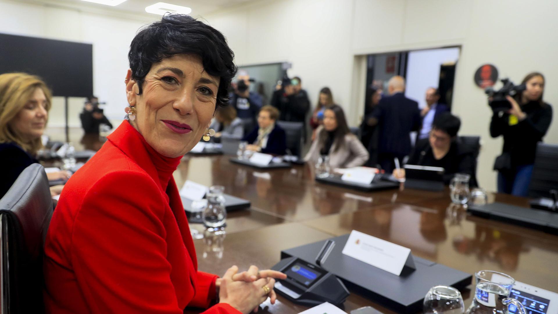 La ministra de Inclusión, Ema Saiz, antes de la Conferencia Sectorial de Inmigración./