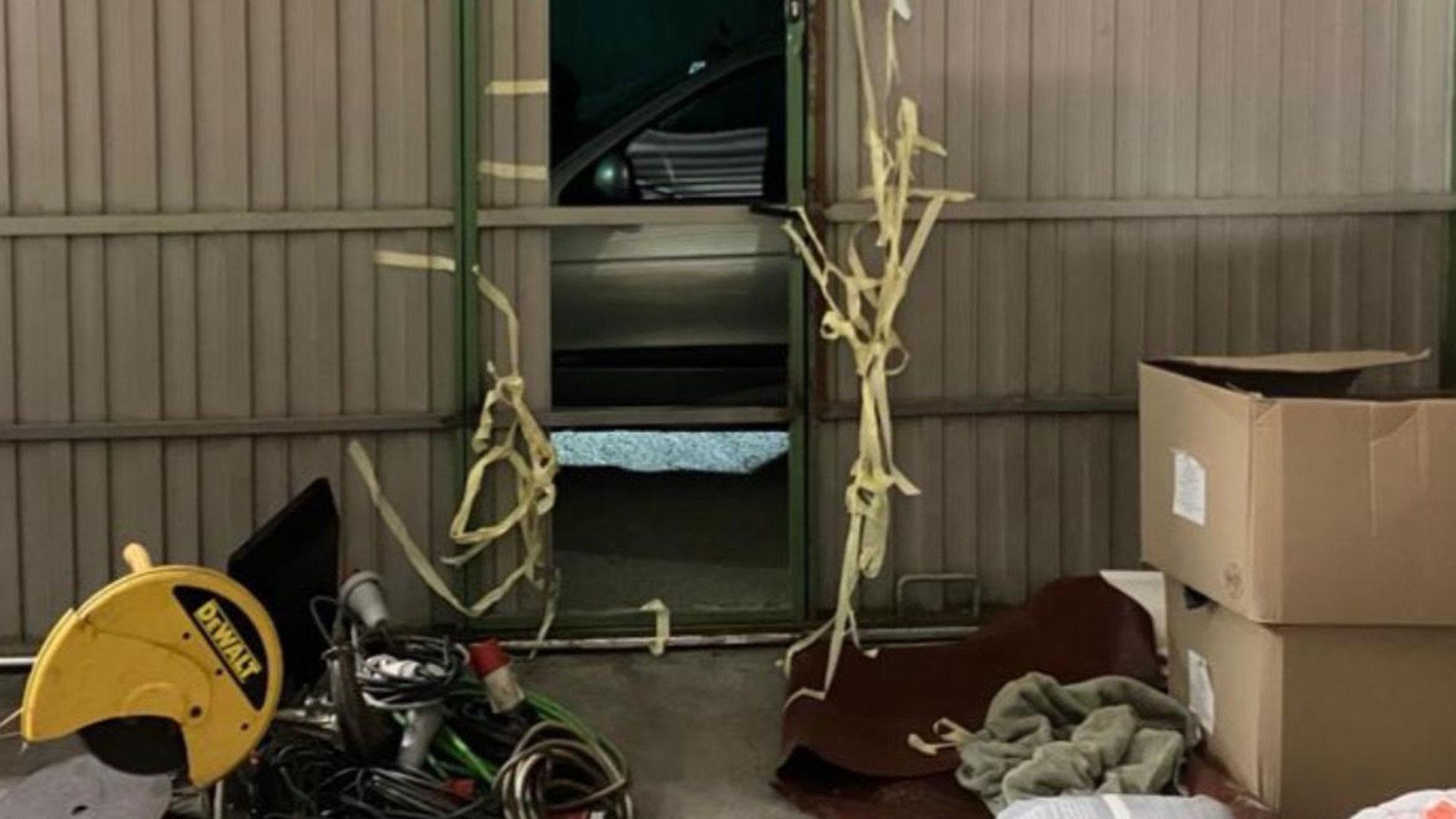 Nave del polígono de Mutilva en la que se estaba produciendo el robo