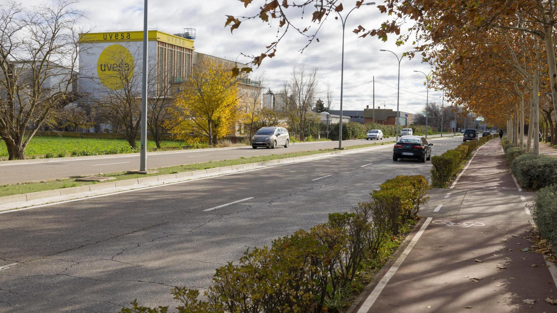 Tramo de la avenida de Zaragoza de Tudela donde se construirá la futura rotonda