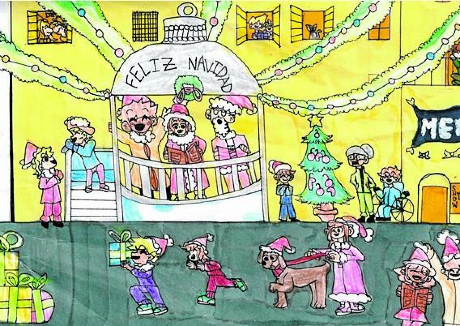 Dibujo ganador del Concurso Escolar de Tarjetas Navideñas de Tudela