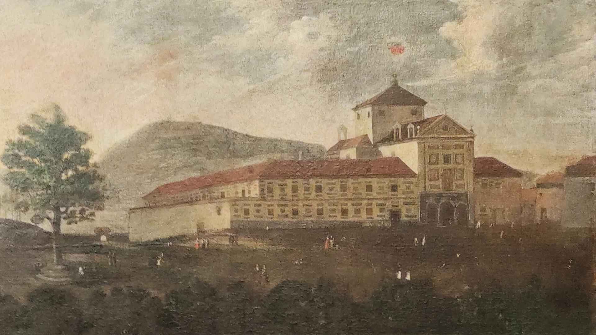 El cuadro refleja no sólo el convento, sino a personas disfrutando de la zona de la Taconera./