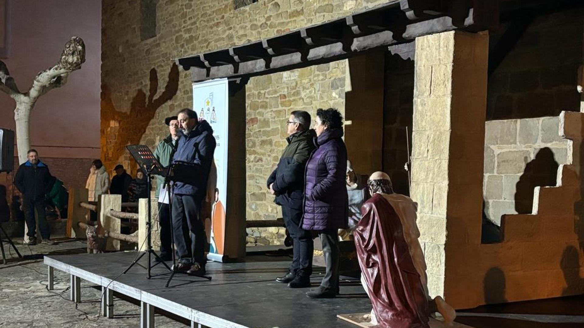 Juan Pedro Ventura interviene en el pregón que anunció la Navidad en Sangüesa