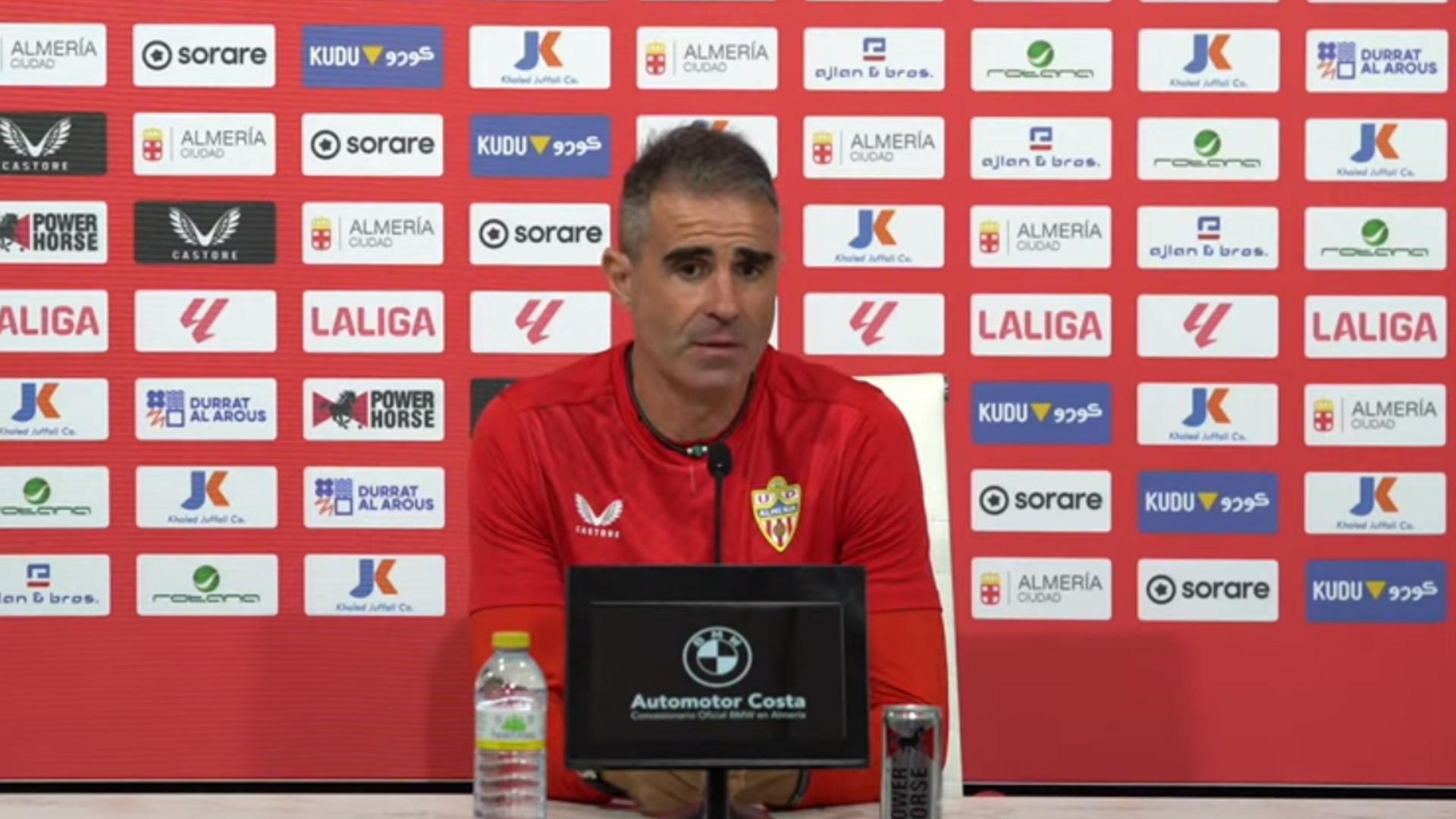 Gaizka Garitano, este miércoles en su comparecencia ante los medios previa al partido en Pamplona