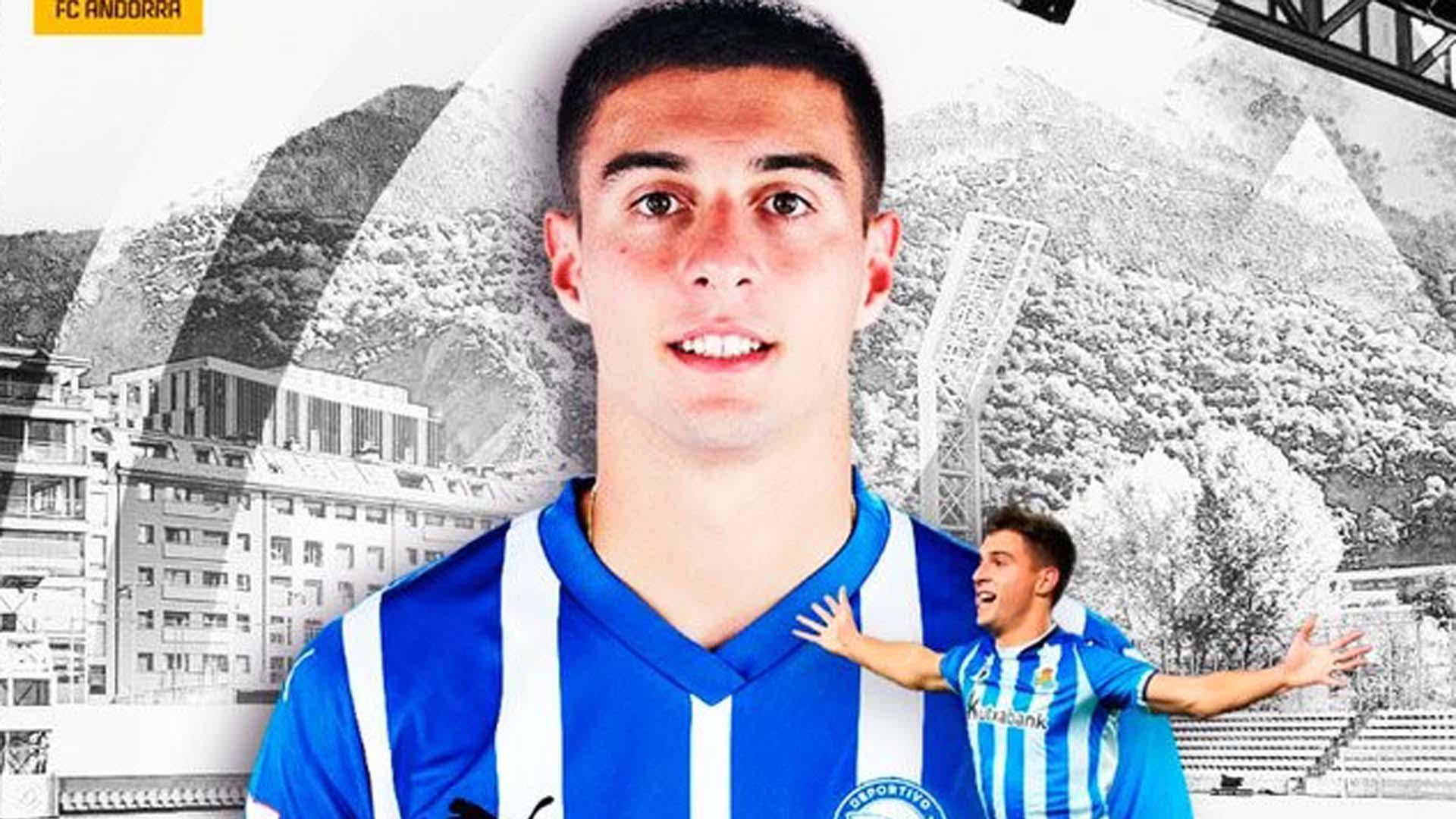 Imagen publicada por el Andorra en redes sociales para dar la bienvenida a Karrikaburu