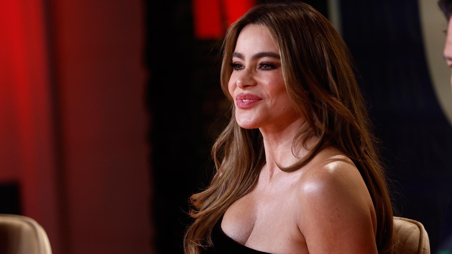 La actriz colombiana Sofía Vergara, durante la presentación de la serie de Netflix 'Griselda', este martes en Madrid