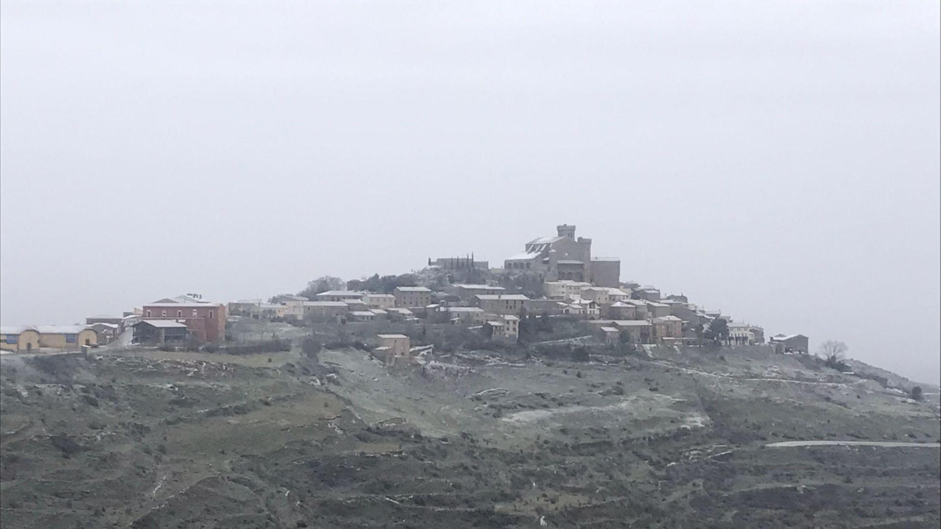 Ujué, con los primeros copos de nieve