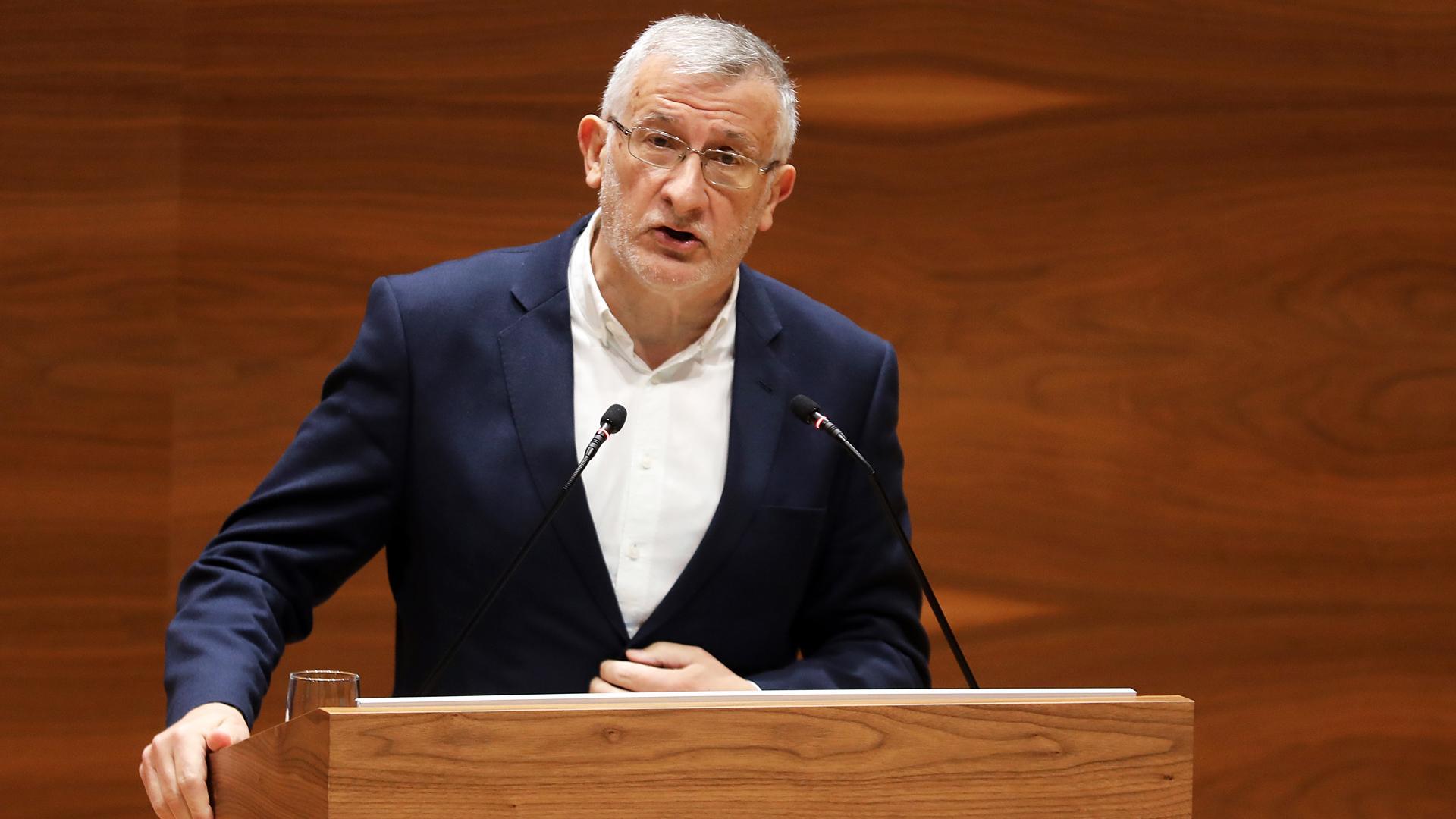 Félix Taberna en el pleno del Parlamento de Navarra de este jueves, 11 de enero./