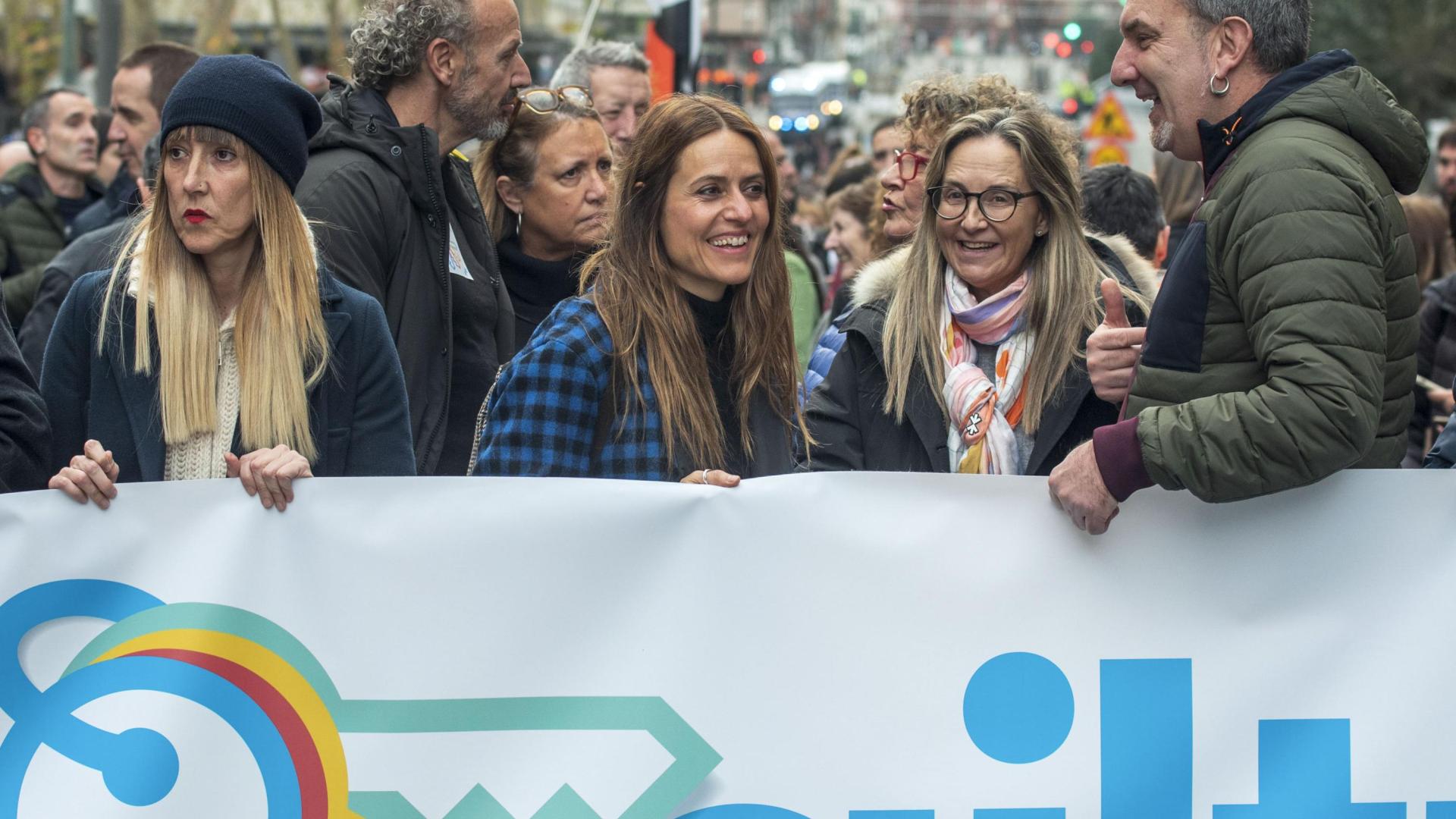 Fotografía de archivo del 13/01/2024 donde la actriz Itziar Ituño (c) participó en la manifestación de Bilbao, convocada por la organización de apoyo a los presos de ETA Sare