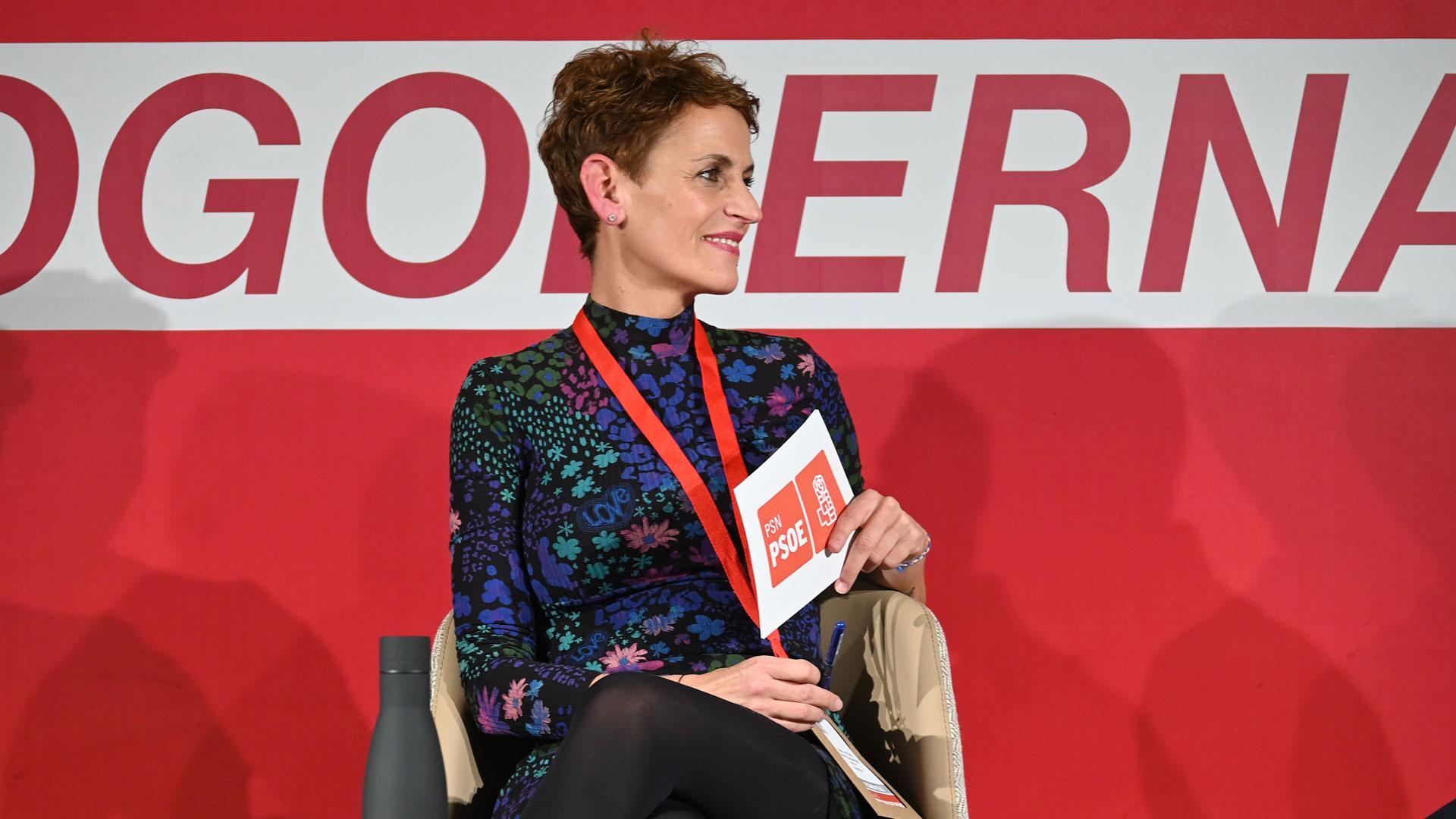 La secretaria general del PSN-PSOE, María Chivite, en la Convención Política del PSOE celebrada este sábado en Galicia