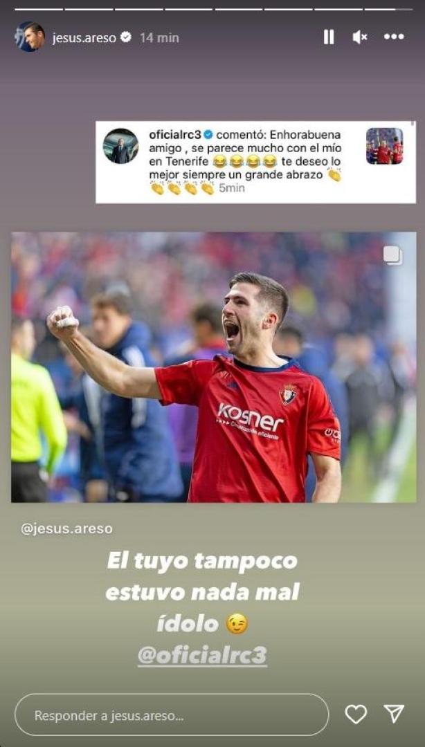 Jesús Areso compartió en sus redes sociales el mensaje de Roberto Carlos