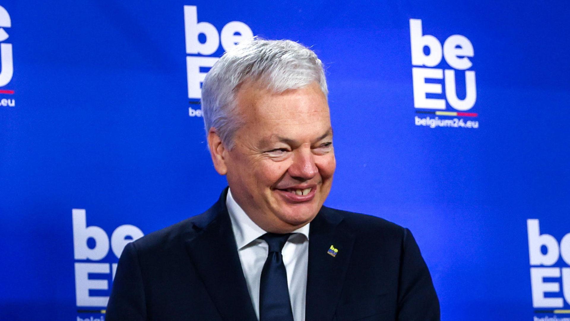 El comisario europeo de Justicia, Didier Reynders, al inicio de la reunión informal de ministros de Justicia de la UE en Bruselas
