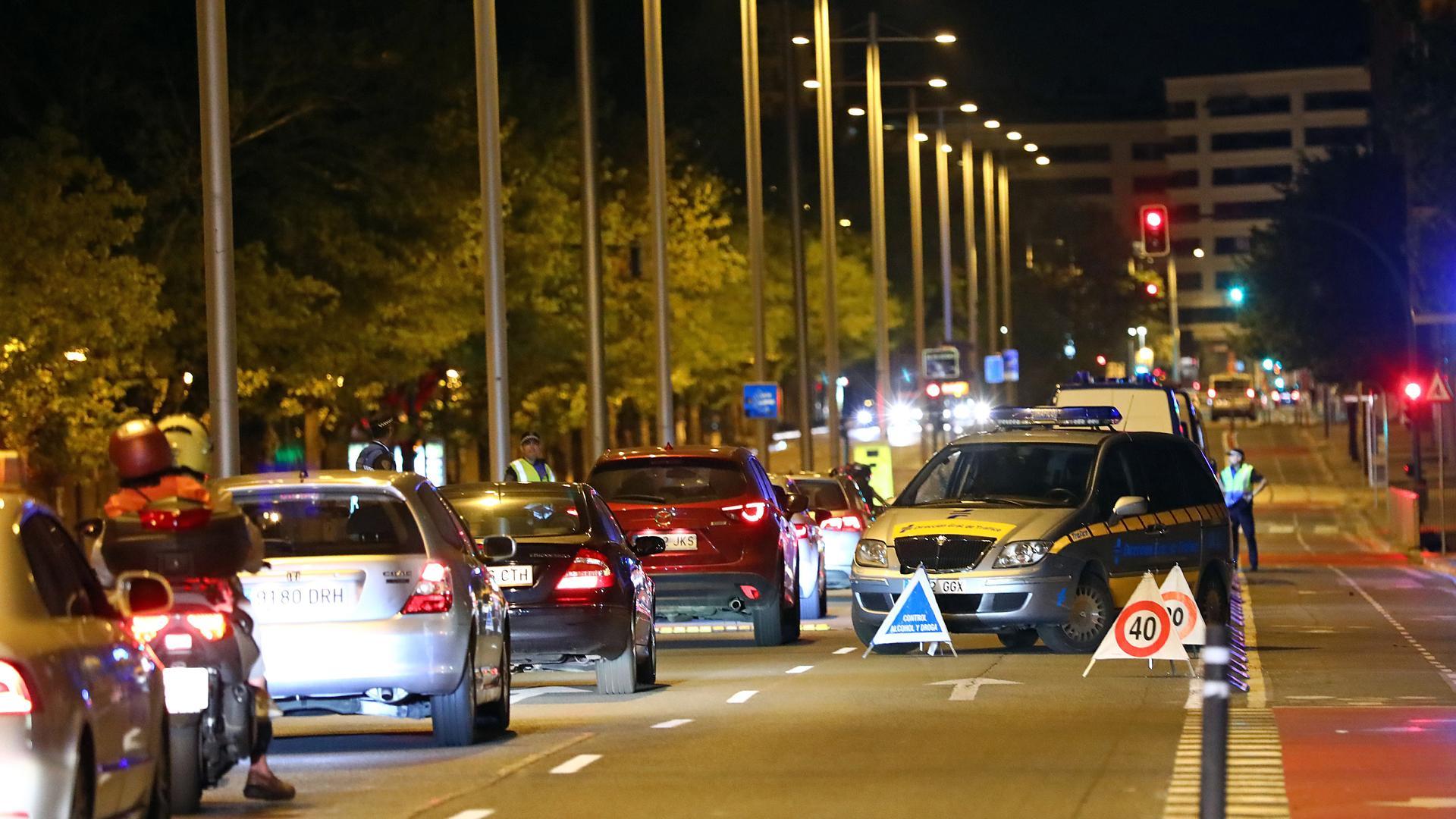 Conductores, en un control de drogas y alcohol en Pamplona