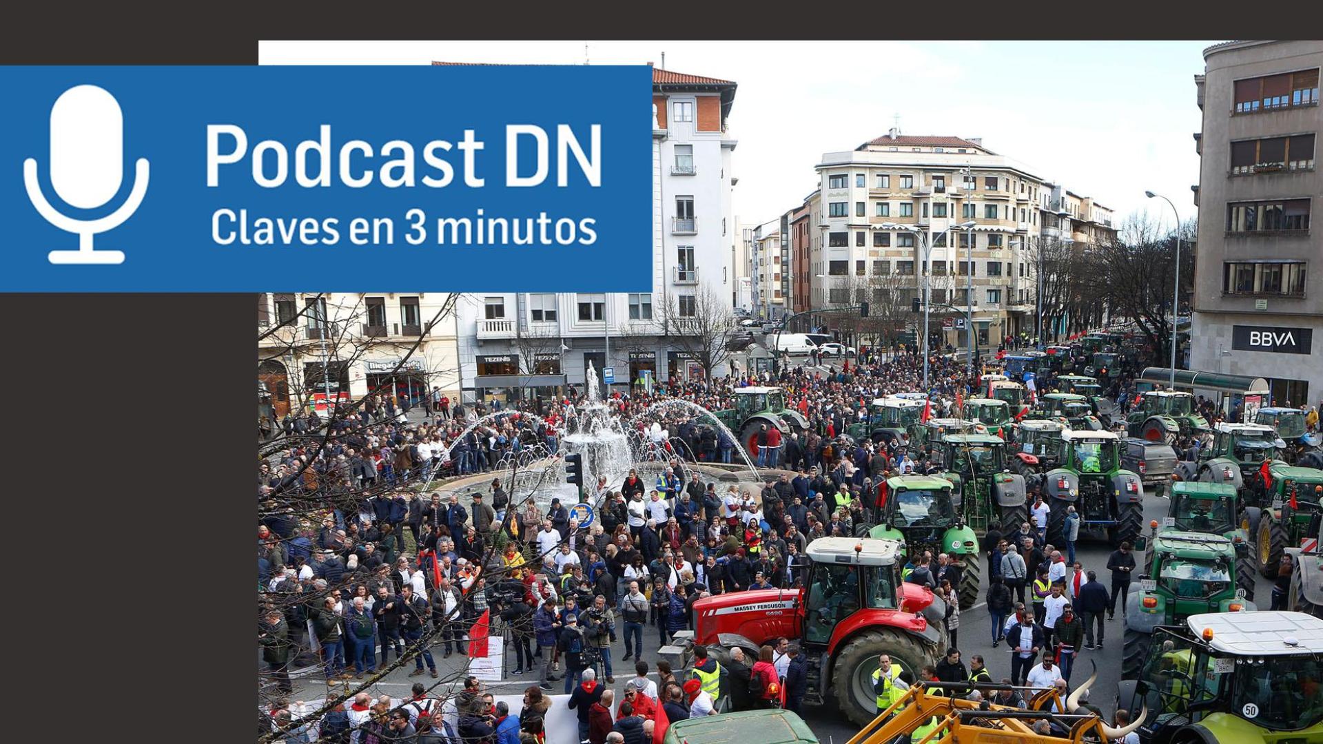 Imagen de la plaza de Merindades el 19 de febrero de 2020, cuando el campo se plantó en la ciudad para reclamar apoyos.