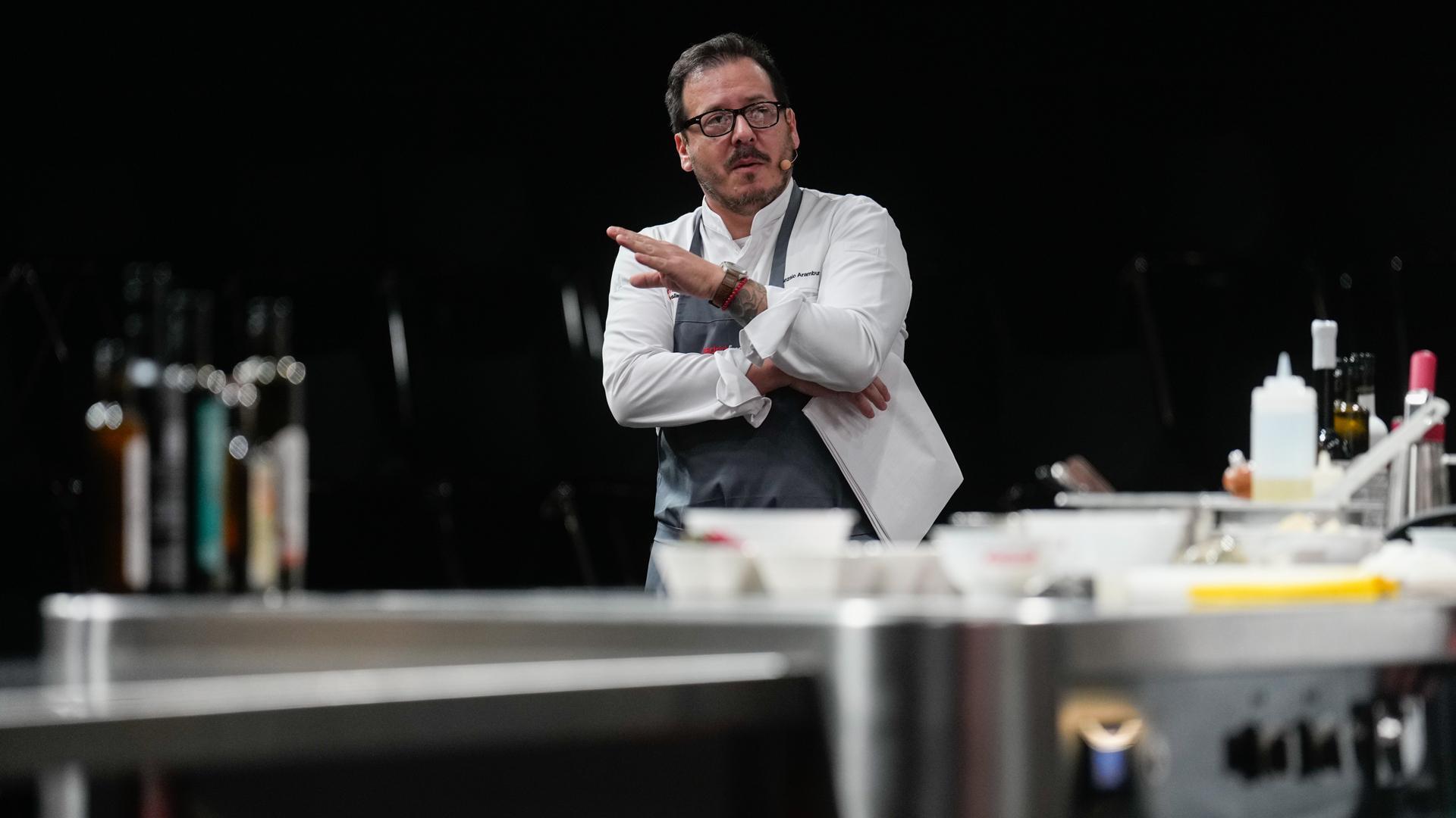 El chef argentino Gonzalo Aramburu, durante su intervención en Madrid Fusión