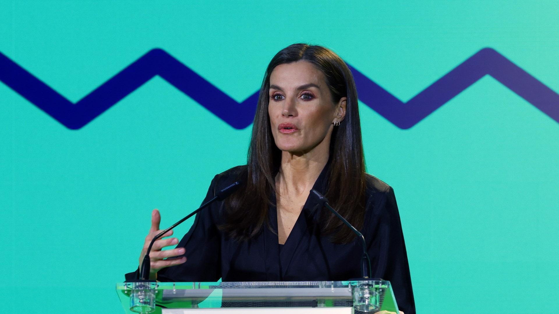La reina Letizia, este jueves en el acto con motivo del Día Mundial del Cáncer