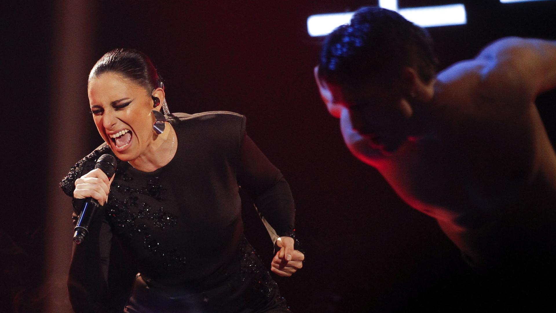 María Peláe durante su actuación en la segunda semifinal del Benidorm Fest 2024