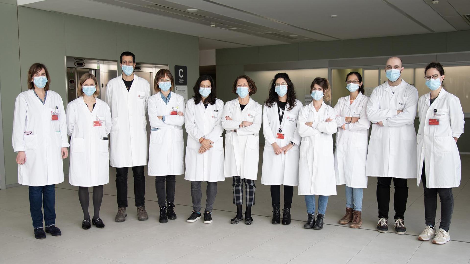 Grupo de investigación que participará en el estudio. En el centro de la imagen aparecen Maria Alsina (quinta por la izquierda) y Ruth Vera (sexta)