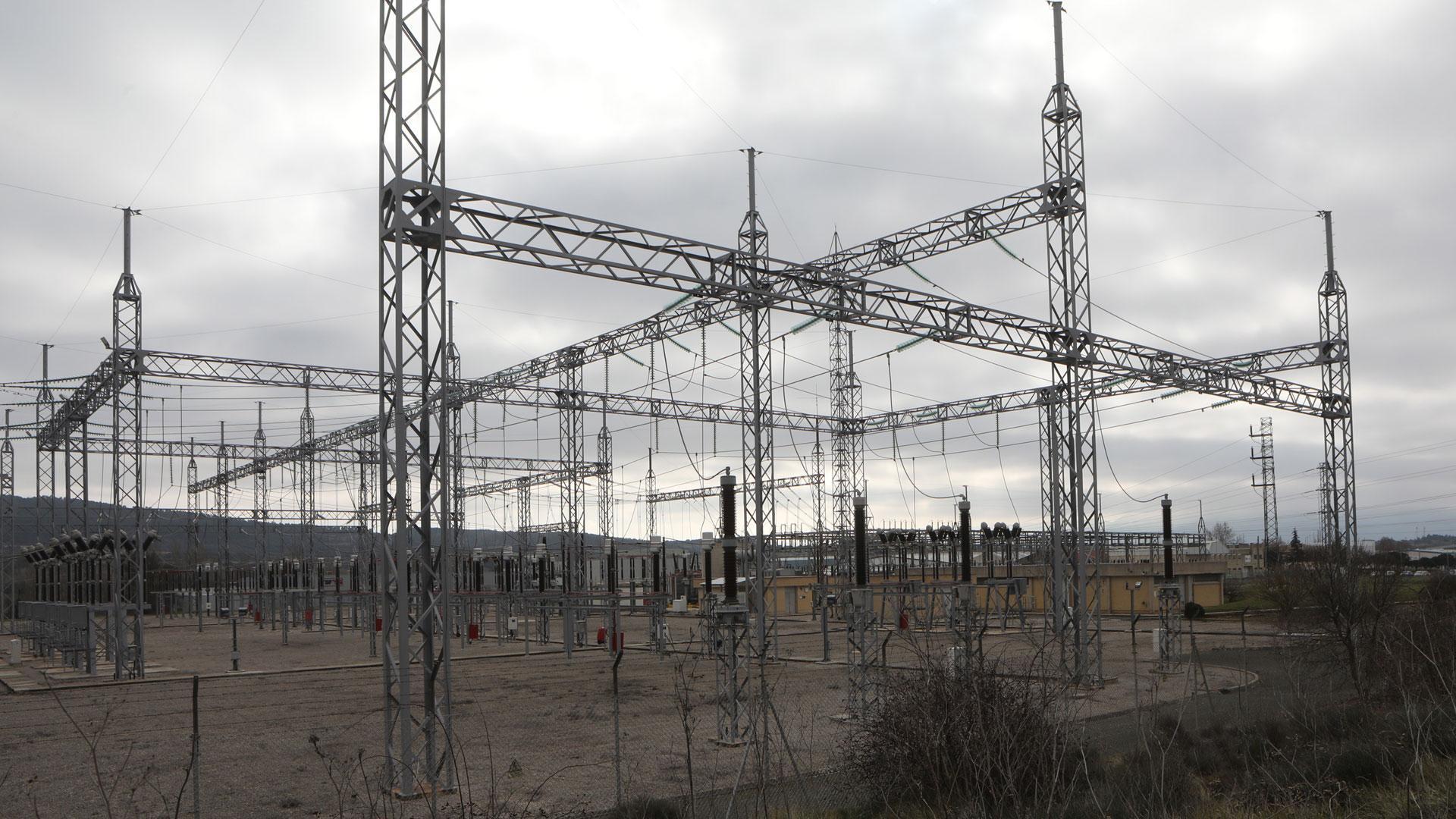 Subestación eléctrica de Sangüesa, junto al polígono industrial de Rocaforte.