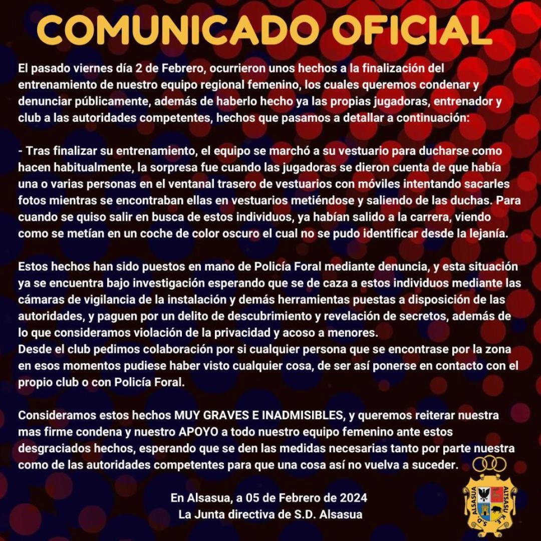 Comunicado del S.D. Alsasua